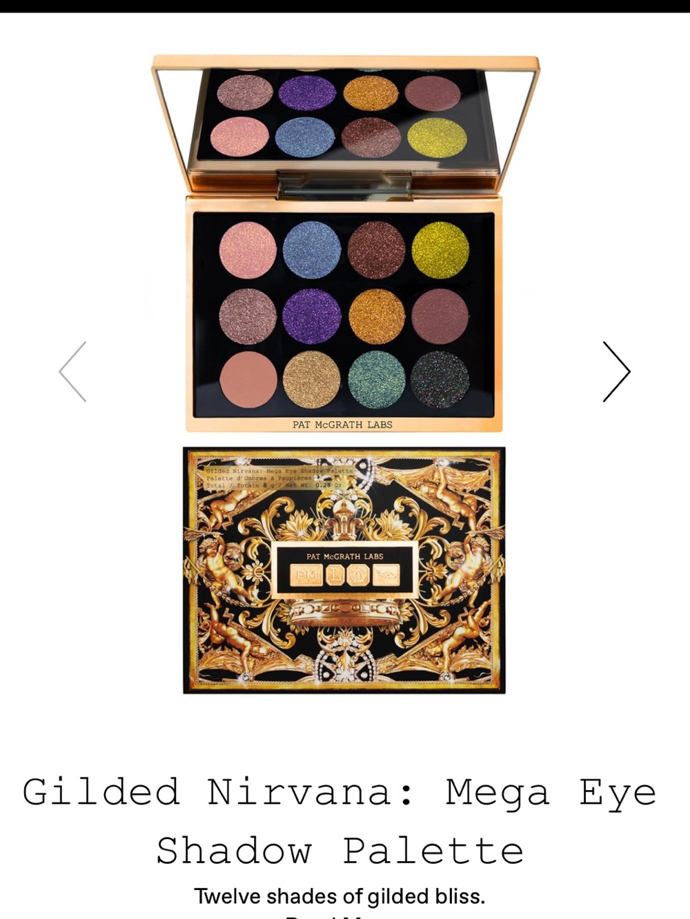 Pat McGrath labs limited edition gilded nirvana palette
